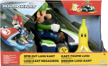 Nintendo MARIOKART Spin Out Kart "Luigi" mit Banane
